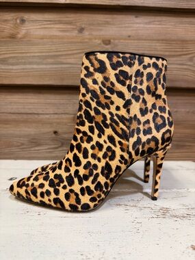 Aldo Weima Leopard Print Calf Hair Ankle Boots